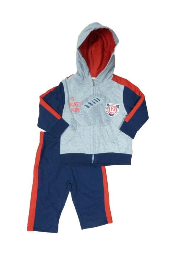 Infant Boys Football Outfit Gray Hoodie & Sweatpants Set 12m