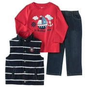 Kids Headquarters Infant Toddler Boy 3-Piece Sailor Outfit Vest Shirt Pants 12m