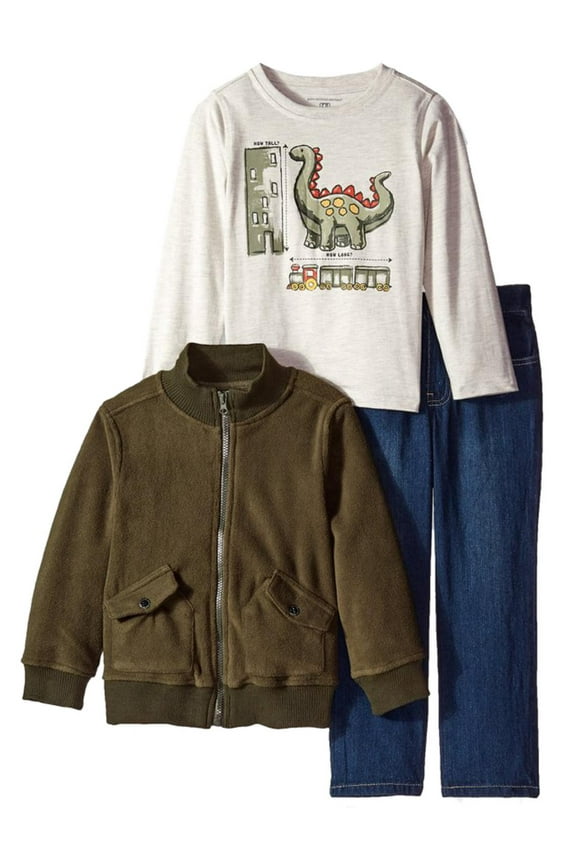 Infant Toddler Boys 3 Piece Dinosaur Shirt Pants Jacket 12m