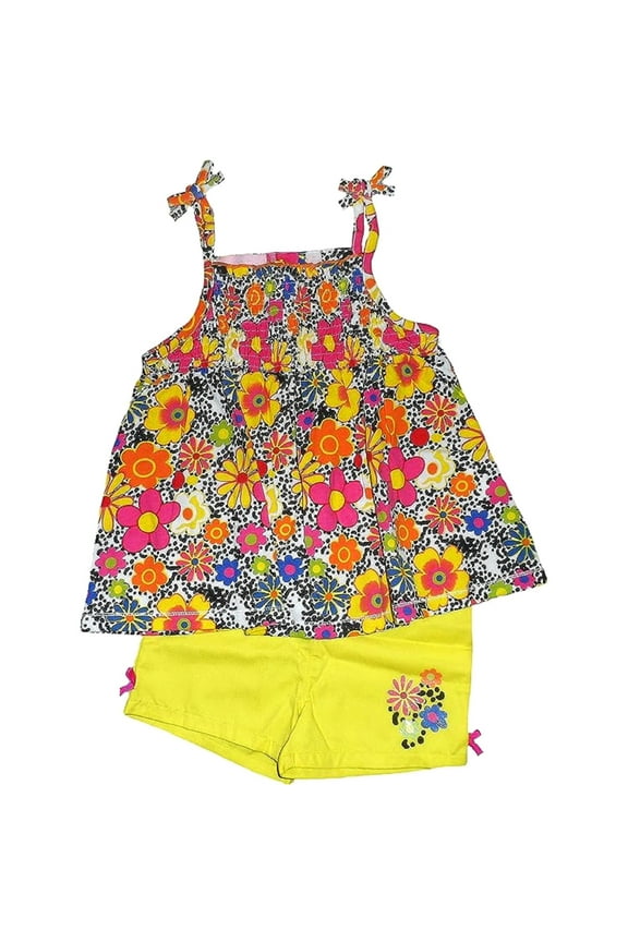 Toddler Girls Floral 2 Piece Tank and Shorts Set - size 4T
