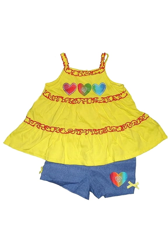Toddler Girls Heart Tank Top and Short Set - 4T