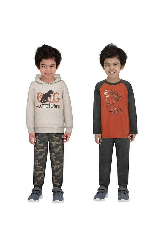 Toddlers' Dino Playwear Set 4 Piece, Multicolor 3T