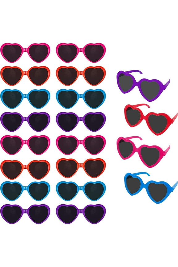 Kids Heart Shaped Sunglasses (30 Pack) Bulk Glasses - Valentines Day Party Favors Gifts for Kids Classroom Exchange by 4E's Novelty