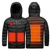 FCHENGTAIS Kids Heated Jacket USB Charging Lightweight Padded Heating Coat for Boys Girls Winter Heating Down Jacket Outwear
