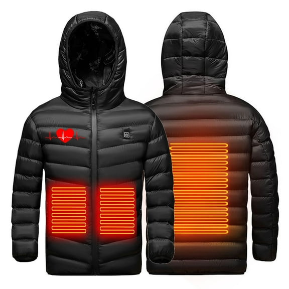 Kids Heated Jacket USB Charging Lightweight Padded Heating Coat for Boys Girls Winter Heating Down Jacket Outwear