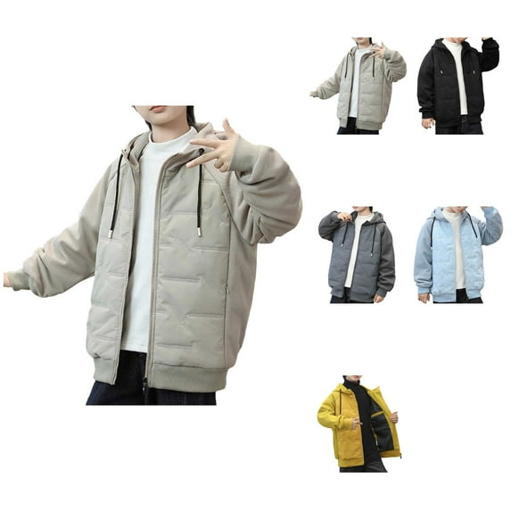 Kids Heated Puffer Jacket with USB Electric Heating, Hooded Winter Padded Coat for Boys and Girls Ages 5-15