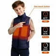 thumbnail image 1 of Kids Heated Vest 9 Heating Zones USB Charging Waterproof Windproof Warm Winter Vest Dark Blue L, 1 of 7