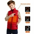 thumbnail image 1 of Kids Heated Vest 9 Heating Zones USB Charging Waterproof Windproof Warm Winter Vest Red XXL, 1 of 7