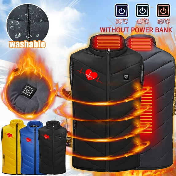 Kids Heated Vest, USB Charging Lightweight Cotton Padded Heating Vest for Boys Girls Electric Jacket Body Warmer Winter 2 Heated Jacket Coat 4-15 Years