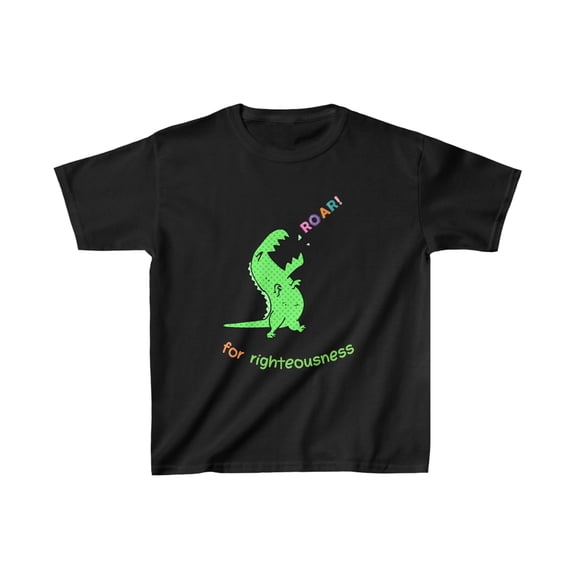 Kids Heavy Cotton™ Tee, Girl or Boy | Roar For Righteousness - Love Dinos