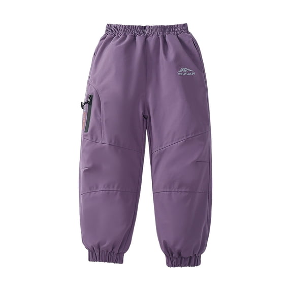 Kids Heavyweight Lined Snow Pants Windproof Water Resistant Soft Fabric Boys Girls Ages 2-13 Winter Outdoor Ski Travel Wear