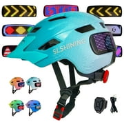 Kids Helmet, Bike Helmets with Upgrade LED Display, 64 Patterns, Turning & Stop Signals Light, Helmet for Kids 3-14,Multi-Sport Helmet for Bicycle, Skateboard, Scooter for Girls, Boys