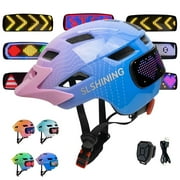 Kids Helmet, Bike Helmets with Upgrade LED Display, 64 Patterns, Turning & Stop Signals Light, Helmet for Kids 3-14,Multi-Sport Helmet for Bicycle, Skateboard, Scooter for Girls, Boys