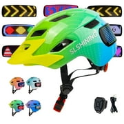 Kids Helmet, Bike Helmets with Upgrade LED Display, 64 Patterns, Turning & Stop Signals Light, Helmet for Kids 3-14,Multi-Sport Helmet for Bicycle, Skateboard, Scooter for Girls, Boys