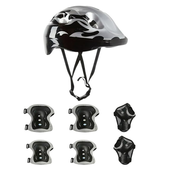 Kids Helmet with Knee Pads Elbow Pads and Wrist Guards,Child Protective Gear for Boys Girls Age 3-5-8 Years fit Roller Skates, Skateboarding, Scooter Bicycle Skate Scooter Skateboard (Black)