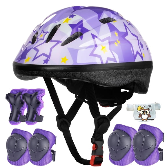 Kids Helmet, Protective Gear Set Wrist Elbow Knee Guard Pads & Adjustable Skateboard Skate Helmet For Kids 5-8, Girls Outdoor Skateboard Accessories Kids Knee Pads