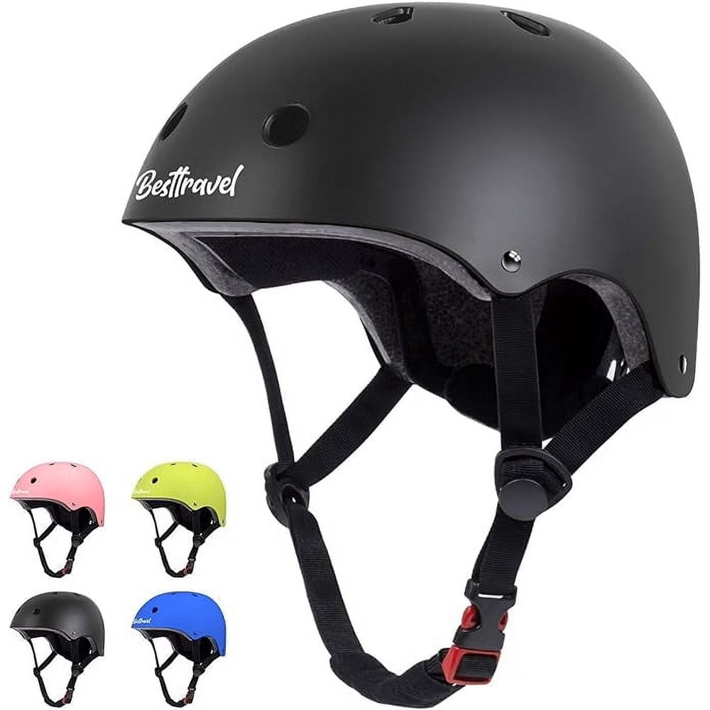 Kids Helmet, Toddler Helmet Adjustable Toddler Bike Helmet Ages 3-8 Years Old Boys Girls Multi-Sports Safety，Black