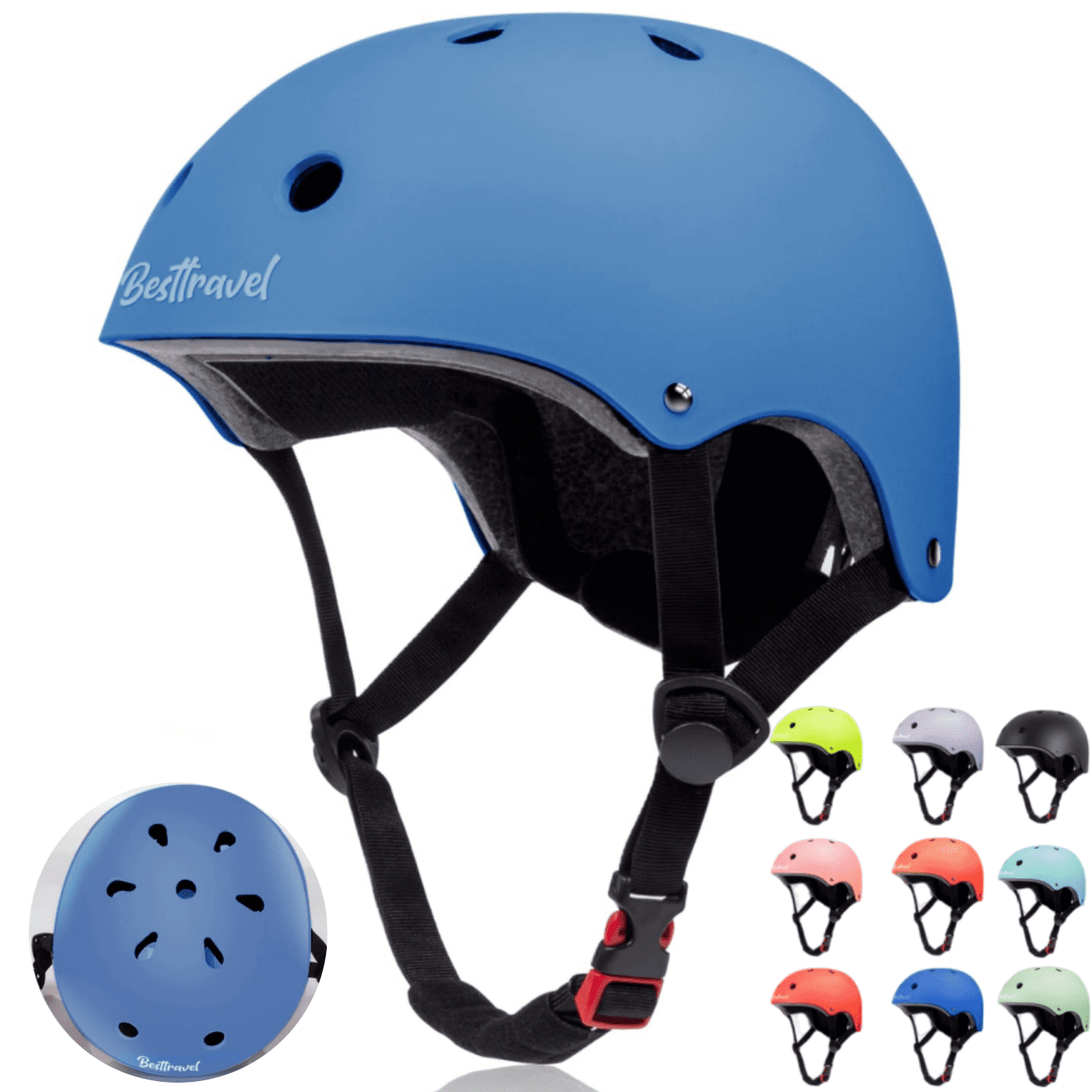 Besttravel Kids Bike Helmet, Toddler Bicycles Helmets for Ages 3-8 Years Boys Girls, Multi-Sport Kids Helmet for Bicycles Skateboarding Scooter Balance, Blue