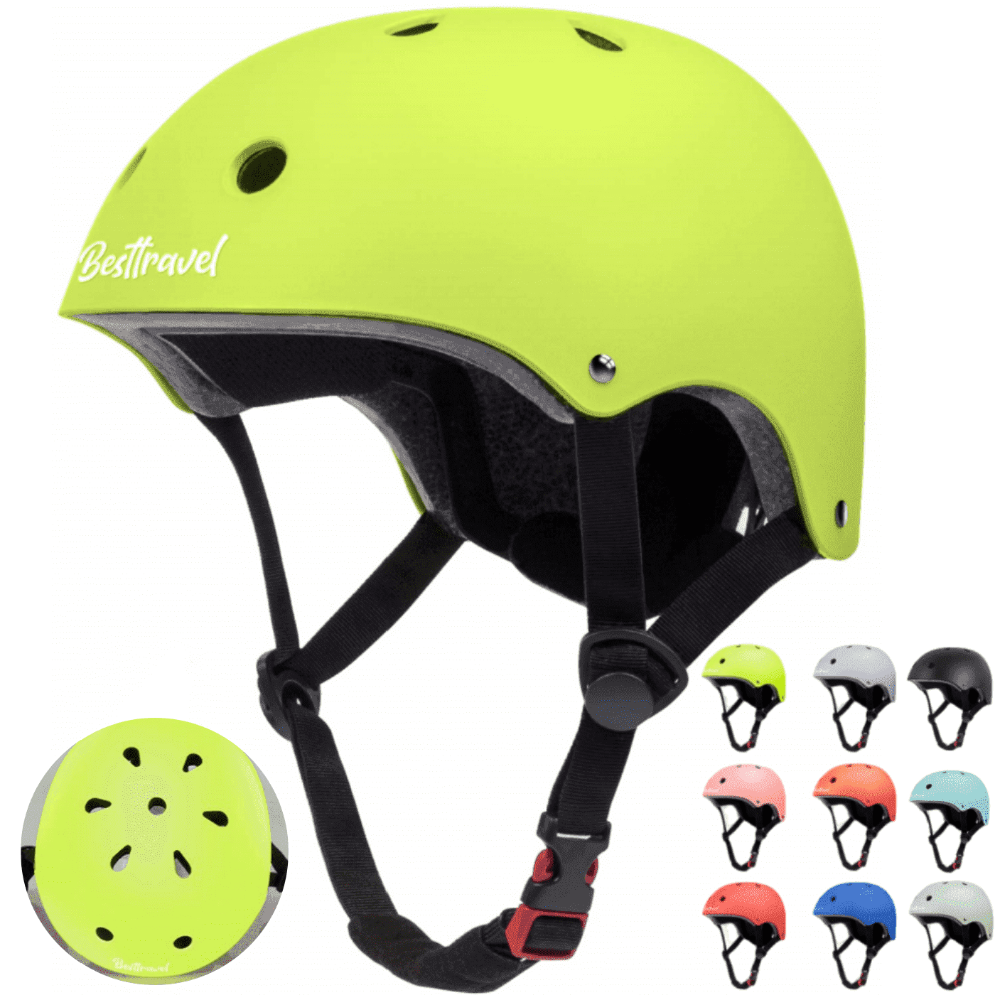 Besttravel Kids Bike Helmet, Toddler Bicycles Helmets for Ages 3-8 Years Boys Girls, Multi-Sport Kids Helmet for Bicycles Skateboarding Scooter Balance, Green