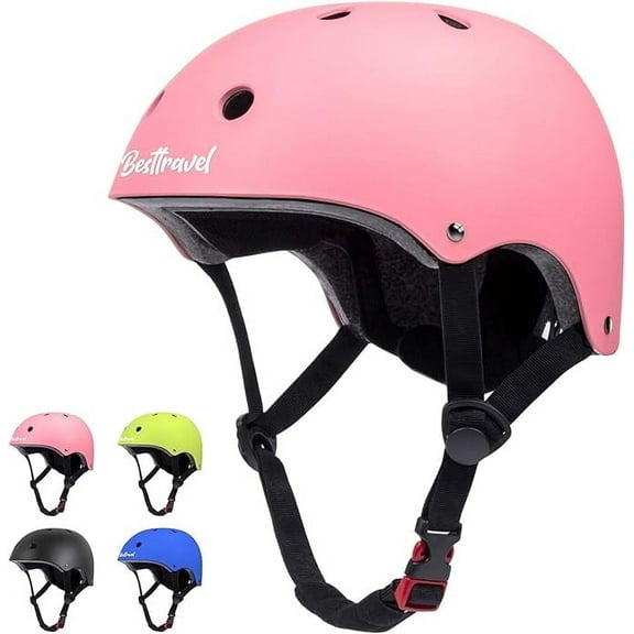 Kids Bike Helmet for Toddlers 3-8 Years, Adjustable Lightweight Multi-Sport Protection for Cycling & Skateboarding - Pink