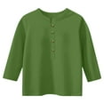 thumbnail image 1 of Kids Henley Neck Shirts Button Long Sleeve Tshirts Loose Yunic Pullover Tops, Grils Spring Outfits 2025 Trendy,01_Green, 1 of 6
