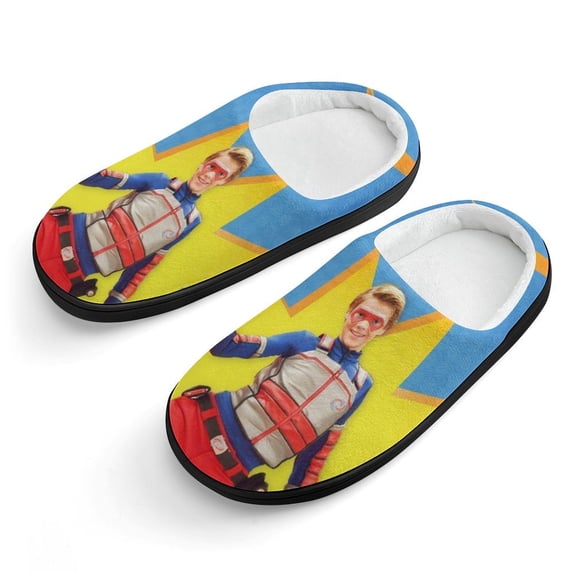 Kids Henry Danger Slippers Boys Girls Non-Slip Fuzzy House Slippers Warm Soft Plush Winter House Shoes Slip-On Shoes