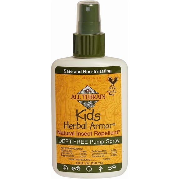 Kids Herbal Armor DEET-Free Pump Spray 4oz. Insect Repellent, Plant-Based and All-Natural Bug Repellent, Safe for Family and Pets, Mosquito and Bug Protection