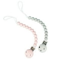 thumbnail image 1 of Kids Heroes Silicone Pacifier Holder Clip with One Piece Design for Baby, 2 Pack (Pink and Grey), 1 of 10