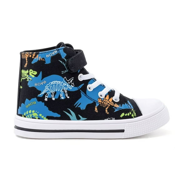 EUXTERPA Toddler High Top Canvas Sneakers Boys Dinosaur Casual Walking Shoes Little Kid Size 13