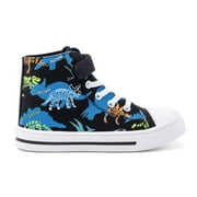 EUXTERPA Kids High Top Canvas Sneakers Boys Dinosaur Casual Walking Shoes Toddler Size 8