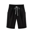 thumbnail image 1 of Kids High Waisted Cotton Linen Shorts Elastic Waist Shorts with Pockets Summer Dressy Casual Cropped Pants Girls Size 14 Shorts Clearance, 1 of 7
