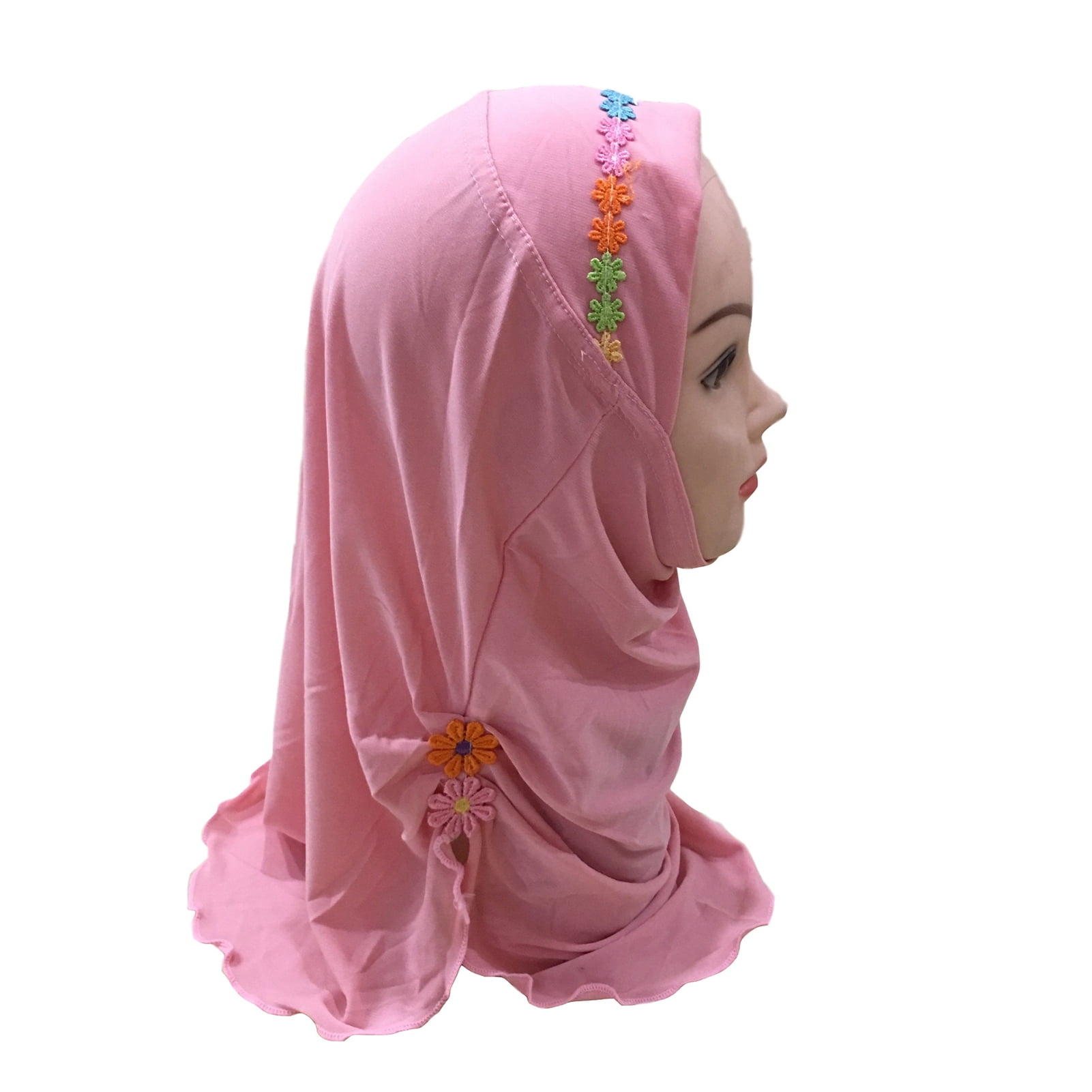 Kids Hijab, Breathable Sun-protection Floral Muslim Head