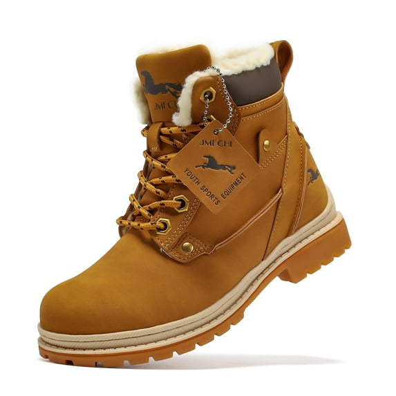 FANGFIUP Boys Hiking Boots Kids Hiking Shoes Girls Outdoor Warm Winter Snow Boots Adventure Trekking Shoes Anti-skid Sneakers Steel Buckle Durable Comfortable