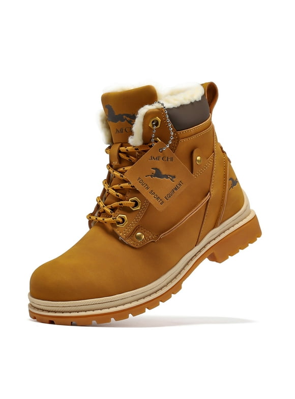 Boys Hiking Boots Kids Hiking Shoes Girls Outdoor Warm Winter Snow Boots Adventure Trekking Shoes Anti-skid Sneakers Steel Buckle Durable Comfortable