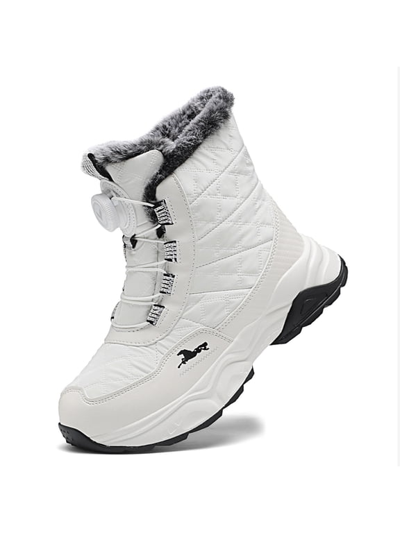 Boys Hiking Boots Kids Hiking Shoes Girls Outdoor Warm Winter Snow Boots Adventure Trekking Shoes Anti-skid Sneakers Steel Buckle Durable Comfortable
