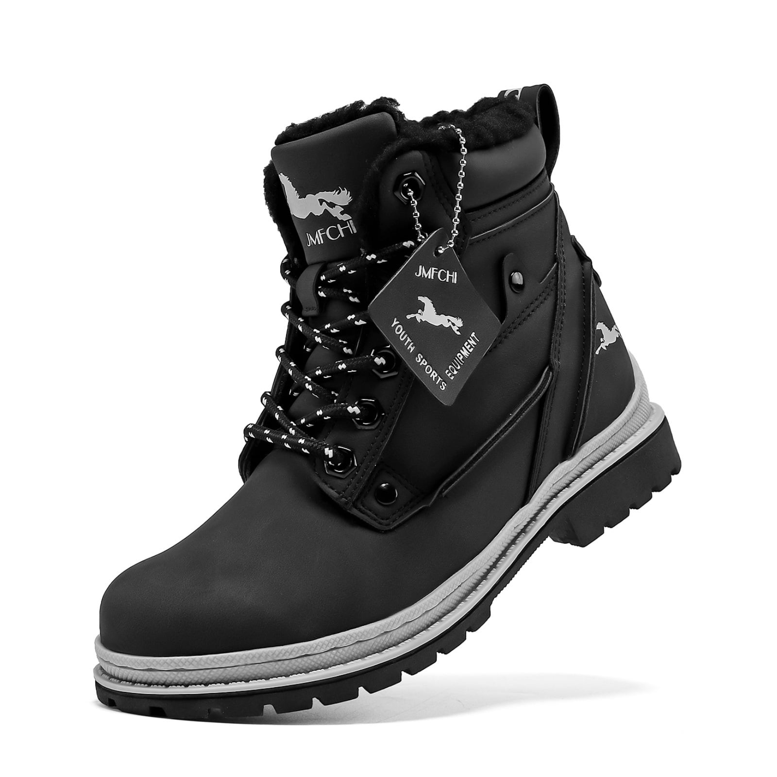 FANGFIUP Boys Hiking Boots Kids Hiking Shoes Girls Outdoor Warm Winter Snow Boots Adventure Trekking Shoes Anti-skid Sneakers Steel Buckle Durable Comfortable