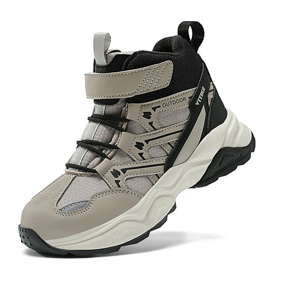 FANGFIUP Boys Snow Boots Winter Waterproof Antiskid Boots Hiking Outdoor Shoes Booties for Unisex Kids (Little Kid/Big Kid)