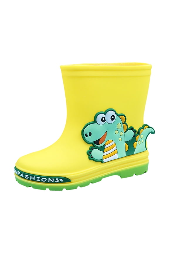 Kids Hiking Boots for Girls Boys Rain Boots Toddler Kids Rainboots Waterproof Rain Shoes with Easy-On Handles Tractor Toddler Toddler Rainboots 7/8 botas de lluvia para niñas