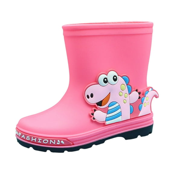 Kids Hiking Boots Waterproof Toddler Rain Boots, Baby Kids Easy-on Anti-Slip Rain Shoes for Boy Girl Rain Boots Toddler Girl Pink Toddler Boots for Boys