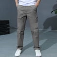 thumbnail image 1 of Kids Hiking Pants Boys Uniform Pants Pull on Elastic Waist Relaxed Fit Youth Joggers Chino Trousers Back to School Kids Teen Clothes, 1 of 5