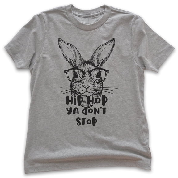 Kids Hip Hop Ya Don't Stop Rabbit Shirt, Youth Kids Boy Girl T-Shirt, Easter Shirt, Easter Bunny Tee, Hipster, Dark Heather Gray, Small