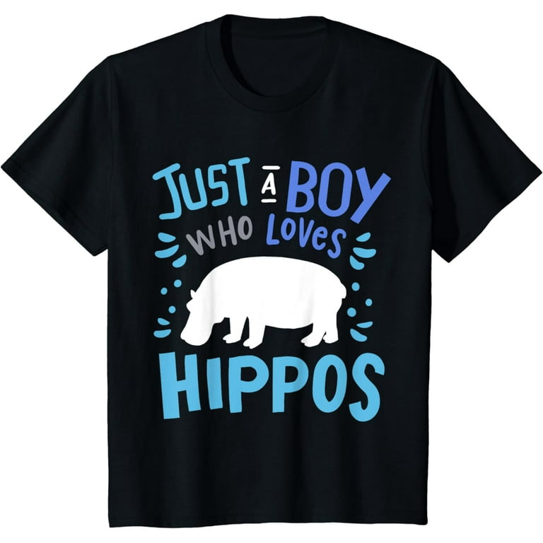 Just A Boy Who Loves Hippos T-Shirt Funny Hippo Tee Just A Boy Who Loves Hippos T-Shirt Funny Hippo Tee