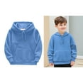 thumbnail image 1 of Kids Hoddies Blue Hooded Long Sleeve Soft Sweatshirts Top Warm Fall Winter Clothes Little Girls Clothes 5-6 Years, 1 of 3