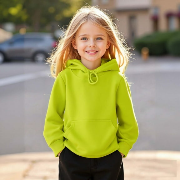 Kids Hoddies Green Hoodie Casual Long Sleeve Hoodie Sweatershirt Pullover Fall Clothes Toddler Girl Clothes 5-6 Years