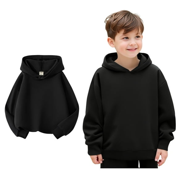 Kids Hoddies Kids Black Hoodie Casual Long Sleeve Classic Hoodie Fall Clothes Boy Clothes 4-5 Years Cute Boy Girl Clothing