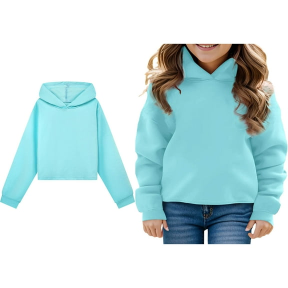Kids Hoddies Kids Blue Hooded Long Sleeve Soft Sweatshirts Top Fall Clothes 9-10 Years Boys Clothes