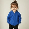 thumbnail image 1 of Kids Hoddies Kids Blue Zip Up Hoodies Long Sleeve Lightweight Pullover Tops Loose Sweatshirt Warm Fall Winter Clothes Girls 3T Clothes, 1 of 7