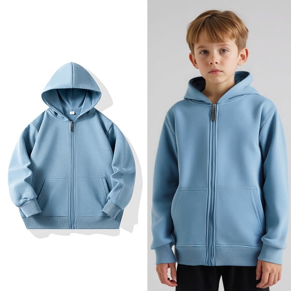 Kids Hoddies Kids Full Zip Hoodies Casual Long Sleeve Classic Hoodie Winter Clothes Little Girl Clothes 3-4 Years