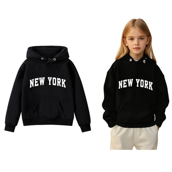 Kids Hoddies Kids Letter Pattern Hoodie Casual Long Sleeve Classic Hoodie Warm Fall Winter Clothes 4-5 Years Kids Girl Clothes