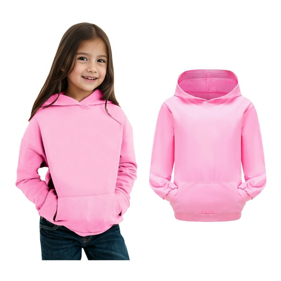Kids Hoddies Kids Pink Hooded Casual Long Sleeve Sweatshirts Fall Winter Clothes 8-9 Years Boys Clothes